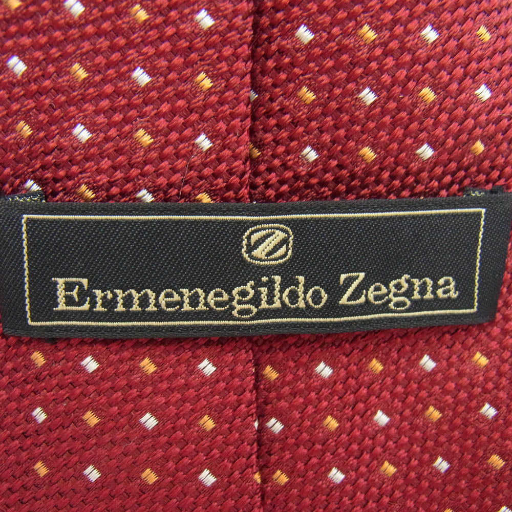 Ermenegildo Zegna エルメネジルドゼニア シルク100％ 2way ツイン ネクタイ イエロー系 ワインレッド系【中古】