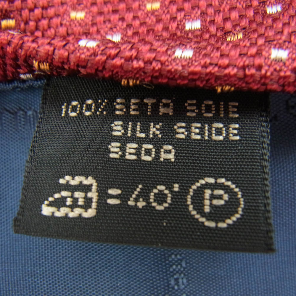 Ermenegildo Zegna エルメネジルドゼニア シルク100％ 2way ツイン ネクタイ イエロー系 ワインレッド系【中古】