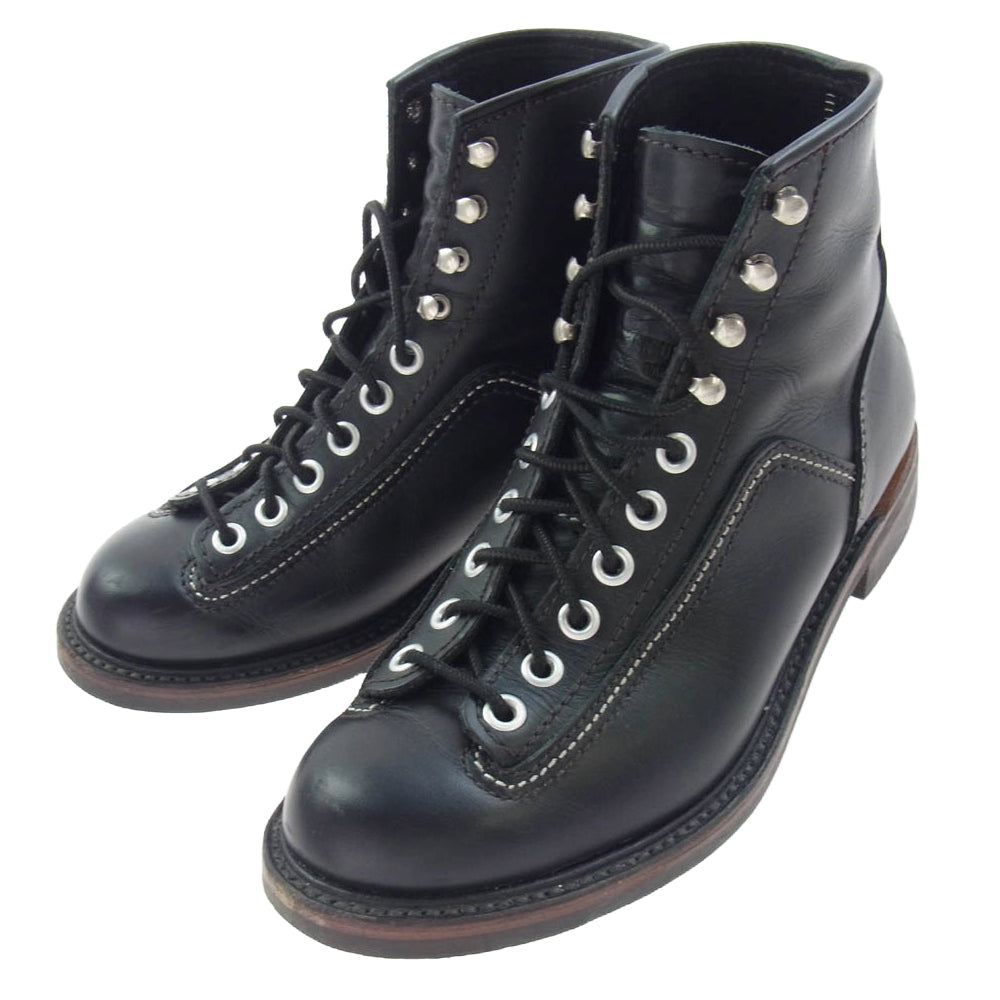 LONE WOLF ロンウルフ F01615 CARPENTER BOOTS カーペンター ワーク ブーツ ブラック系 8.5【中古】