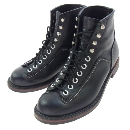 LONE WOLF ロンウルフ F01615 CARPENTER BOOTS カーペンター ワーク ブーツ ブラック系 8.5【中古】