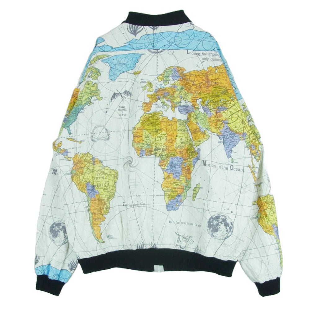 SAINT MICHAEL セントマイケル SM-S23-0000-084 DR.WOO DW BJ PAPER JKT WORLD MAP WHITE ワールド マップ ペーパー ジャケット オフホワイト系 オレンジ系 XL【中古】