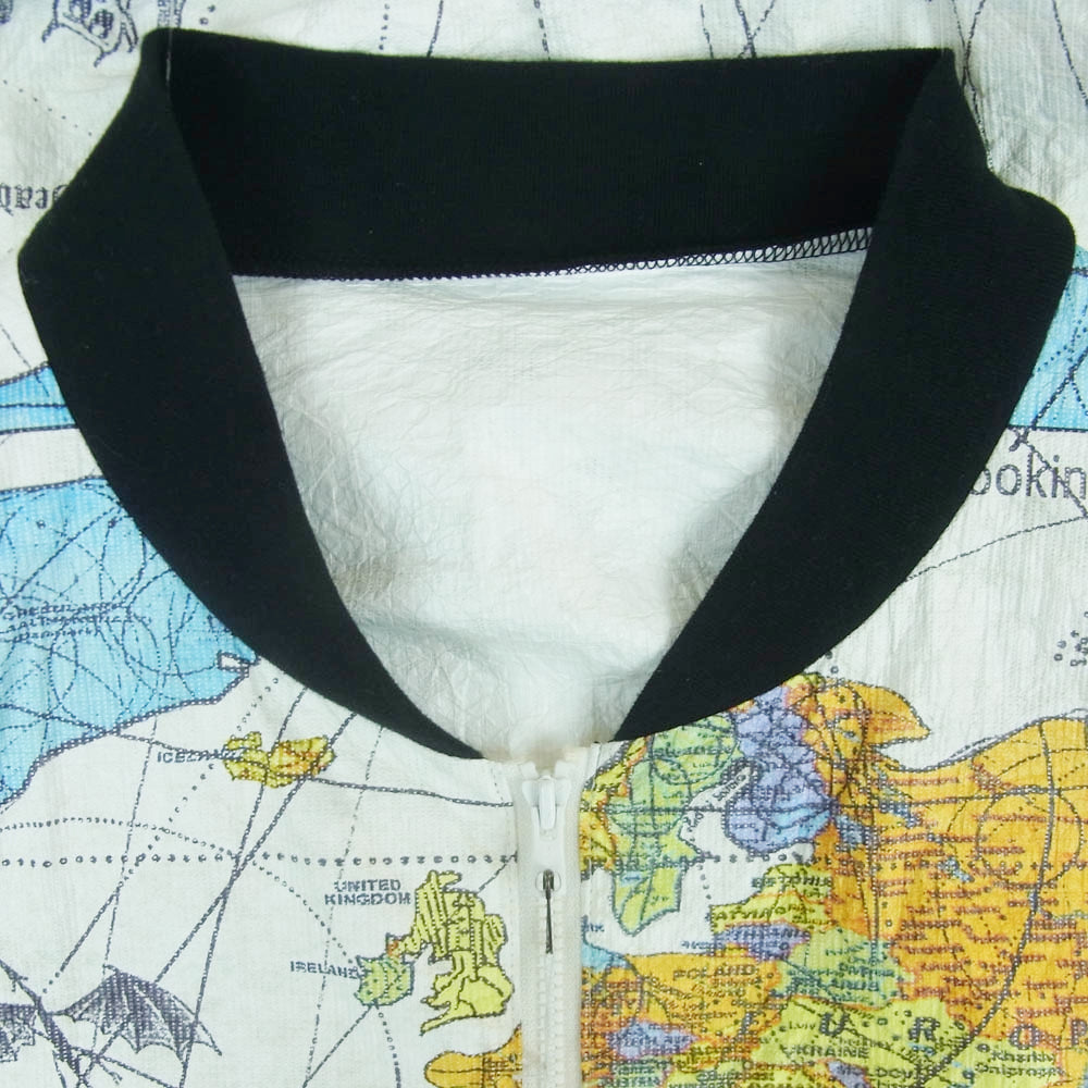 SAINT MICHAEL セントマイケル SM-S23-0000-084 DR.WOO DW BJ PAPER JKT WORLD MAP WHITE ワールド マップ ペーパー ジャケット オフホワイト系 オレンジ系 XL【中古】