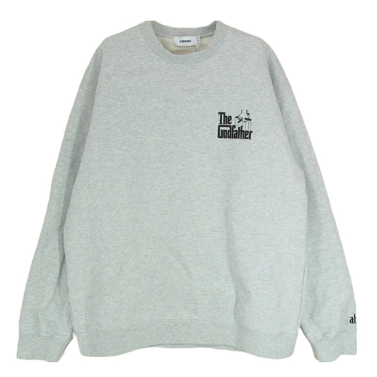 atmos アトモス MAASP-SW092 × THE GODFATHER ゴッドファーザー Sweatshirt クルーネック スウェット シャツ グレー系 L【中古】