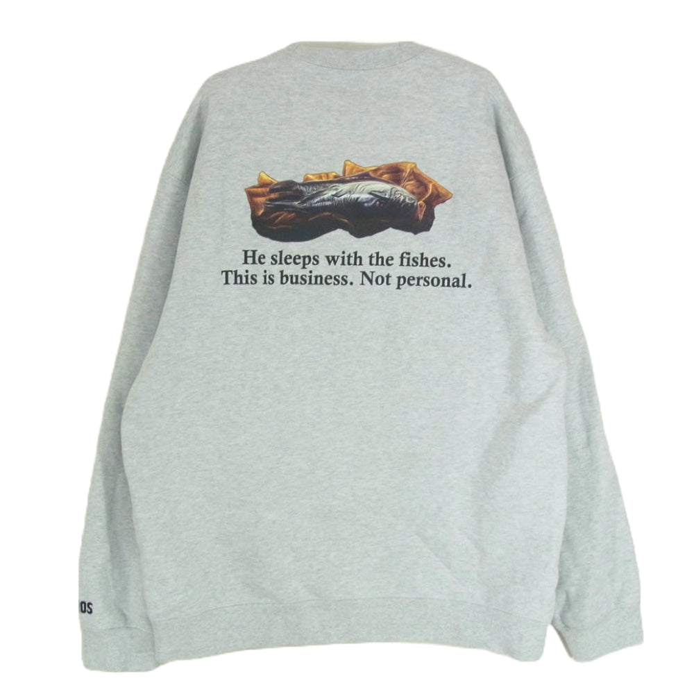 atmos アトモス MAASP-SW092 × THE GODFATHER ゴッドファーザー Sweatshirt クルーネック スウェット シャツ グレー系 L【中古】