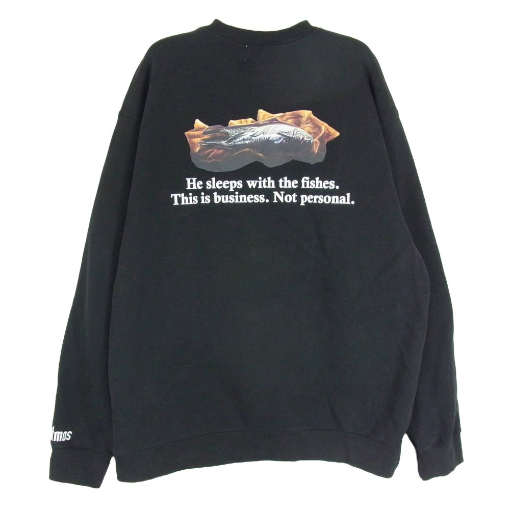 atmos アトモス MAASP-SW092 × THE GODFATHER ゴッドファーザー Sweatshirt クルーネック スウェット シャツ ブラック系 L【美品】【中古】