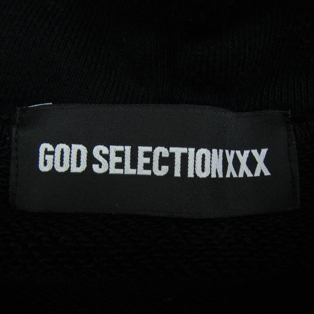GOD SELECTION XXX ゴッドセレクション スモール XXX ラバー ロゴ ジップアップ スウェット パーカー ブラック系 L【中古】