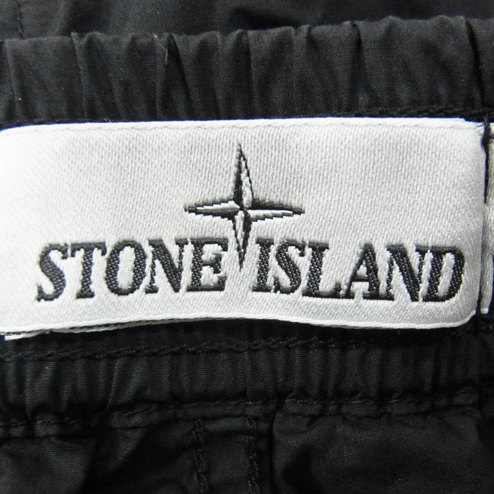 STONE ISLAND ストーンアイランド 22SS 761531303 STRETCH COTTON TELA PARACADUTE GARMENT DYED ガーメントダイ コットン ストレッチ シャーリング テーパード カーゴ パンツ ブラック系 32【中古】
