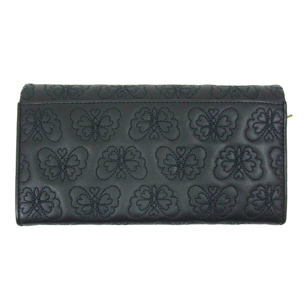 ANNA SUI アナスイ ＃317100 チェイス かぶせ内 L ファスナー 長財布 ブラック系【新古品】【未使用】【中古】