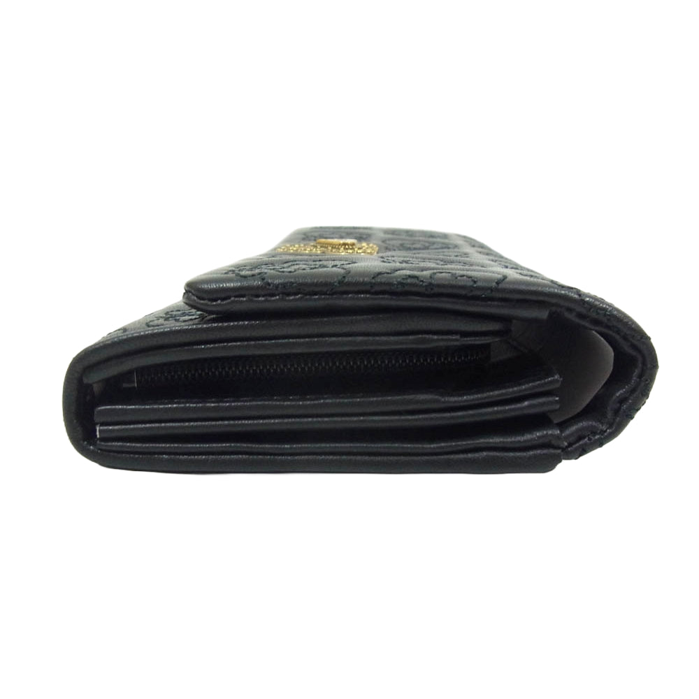 ANNA SUI アナスイ ＃317100 チェイス かぶせ内 L ファスナー 長財布 ブラック系【新古品】【未使用】【中古】