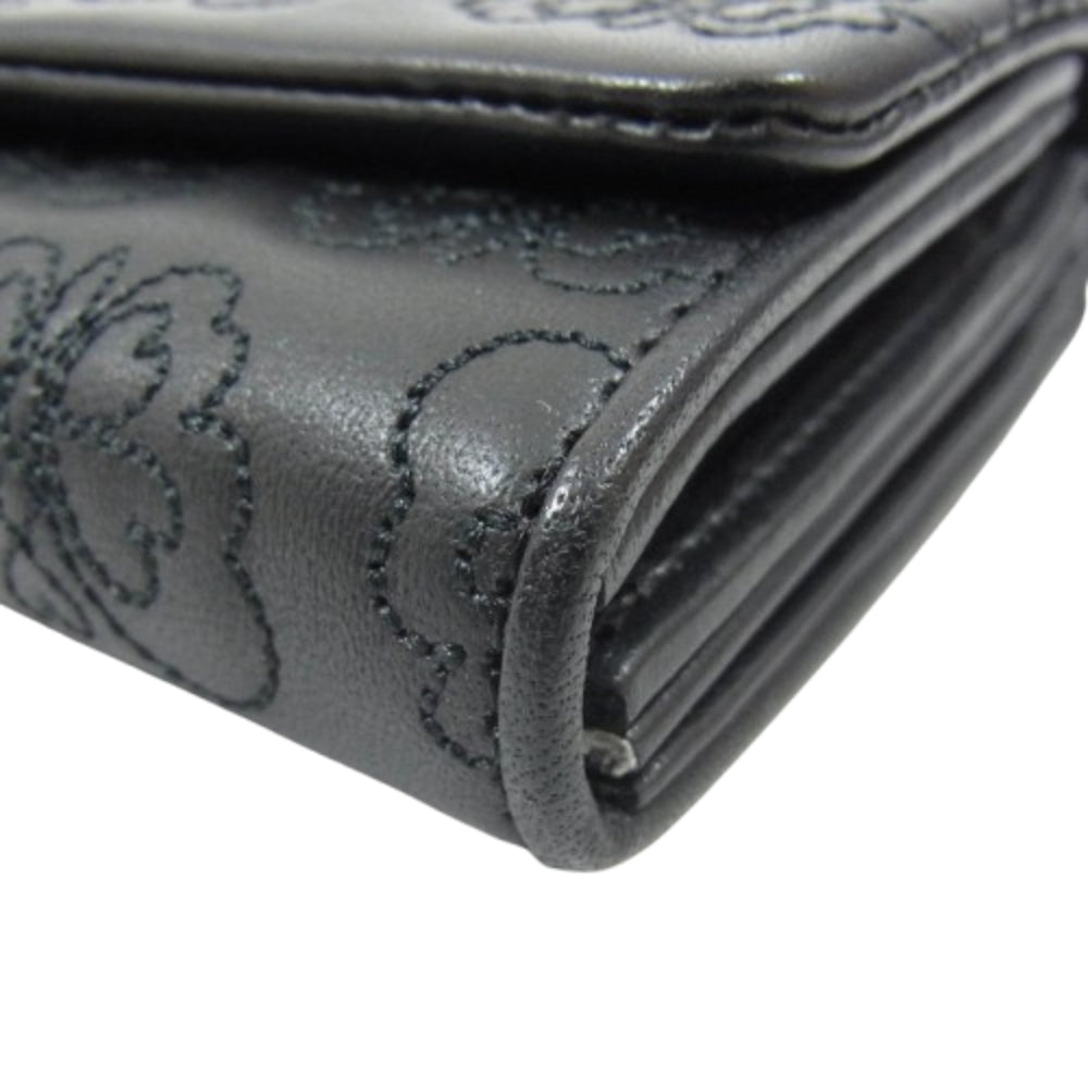 ANNA SUI アナスイ ＃317100 チェイス かぶせ内 L ファスナー 長財布 ブラック系【新古品】【未使用】【中古】
