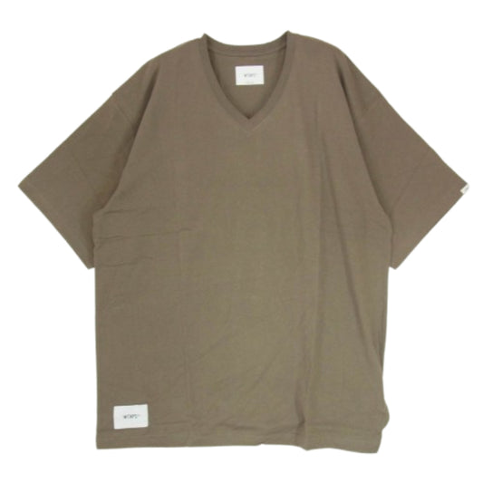 WTAPS ダブルタップス 21SS 211ATDT-CSM05 FLAT V NECK COTTON Vネック コットン Tシャツ 半袖カットソー グレー系 X04【極上美品】【中古】
