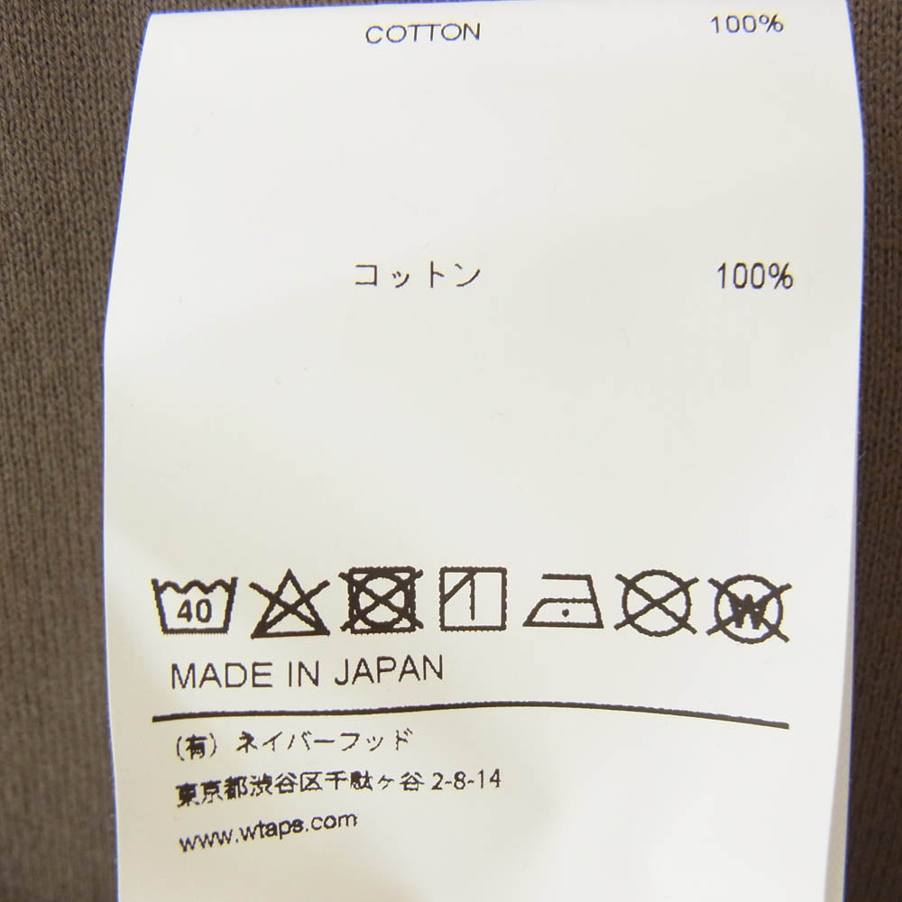 WTAPS ダブルタップス 21SS 211ATDT-CSM05 FLAT V NECK COTTON Vネック コットン Tシャツ 半袖カットソー グレー系 X04【極上美品】【中古】