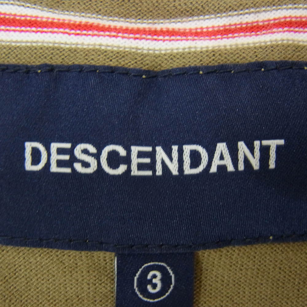 DESCENDANT ディセンダント 20SS 201ATDS-CSM06 CACHALOT BORDER SS カチャロット ポケット付 ボーダー 半袖 Tシャツ カーキ系 3【極上美品】【中古】