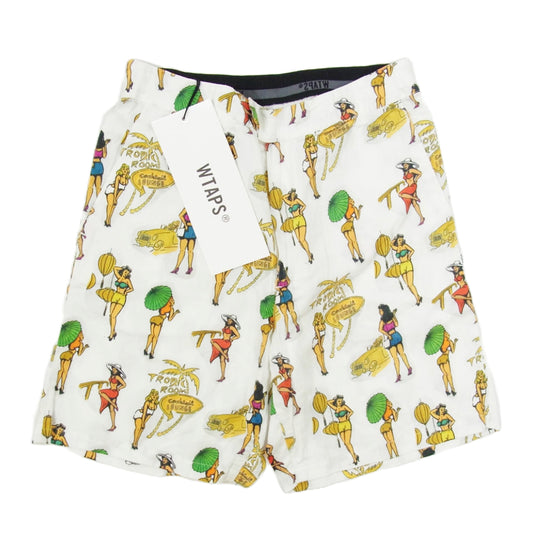 WTAPS ダブルタップス 20SS 201TQDT-PTM04 DUTY SHORTS 02 アロハ ハーフパンツ ショーツ ホワイト系 X01【新古品】【未使用】【中古】