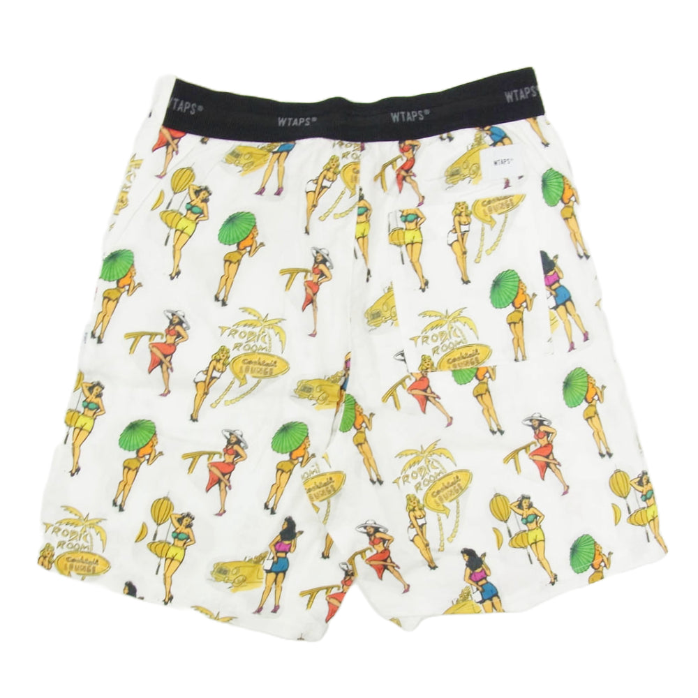 WTAPS ダブルタップス 20SS 201TQDT-PTM04 DUTY SHORTS 02 アロハ ハーフパンツ ショーツ ホワイト系 X01【新古品】【未使用】【中古】
