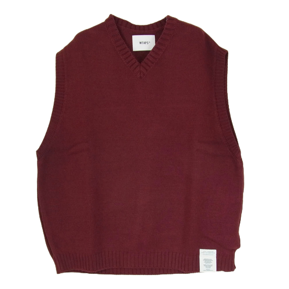 WTAPS ダブルタップス 23AW 232MADT-KNM01 DITCH VEST ACRYLIC. SIGN アクリル ニット ベスト エンジ系 X04【新古品】【未使用】【中古】