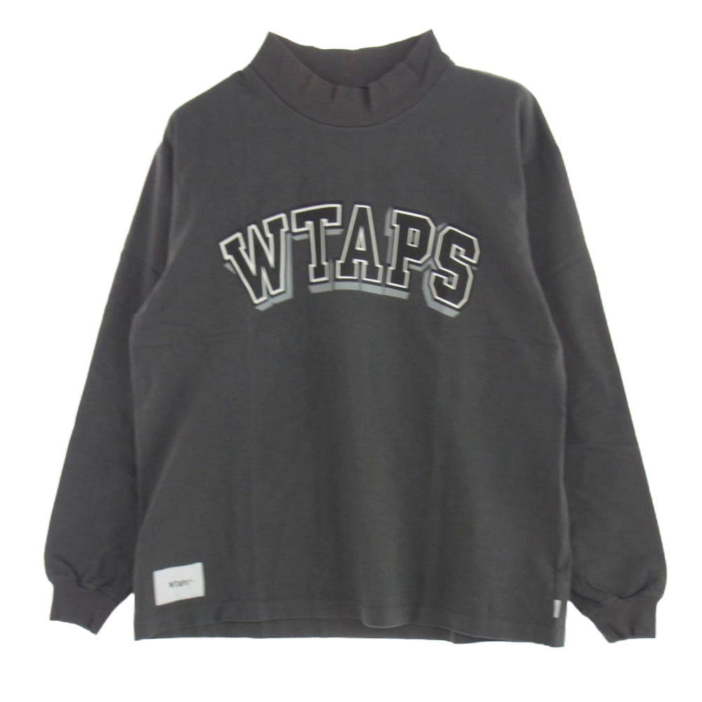 WTAPS ダブルタップス 20SS 201ATDT-CSM34 DAWN.M NECK LS TEE.COTTTON モックネック アーチロゴ ロングスリーブＴシャツ 長袖カットソー グレー系 3【新古品】【未使用】【中古】