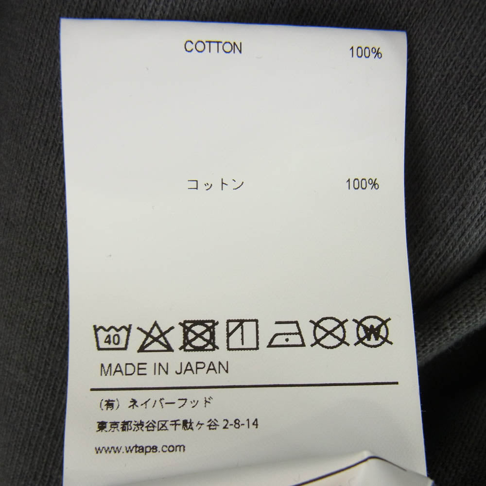 WTAPS ダブルタップス 20SS 201ATDT-CSM34 DAWN.M NECK LS TEE.COTTTON モックネック アーチロゴ ロングスリーブＴシャツ 長袖カットソー グレー系 3【新古品】【未使用】【中古】