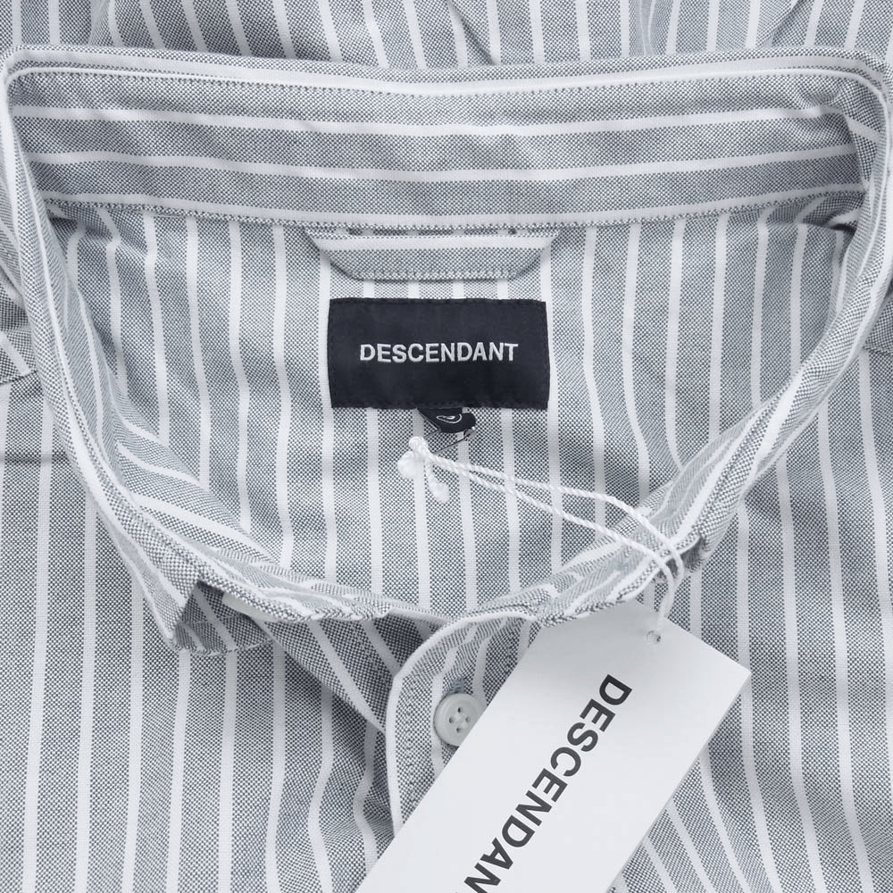 DESCENDANT ディセンダント 21SS 211TQDS-SHM01 KENNEDY'S B.D LS SHIRT FULL SIZE ストライプ ボタンダウン 長袖シャツ ライトブルー系 3【新古品】【未使用】【中古】