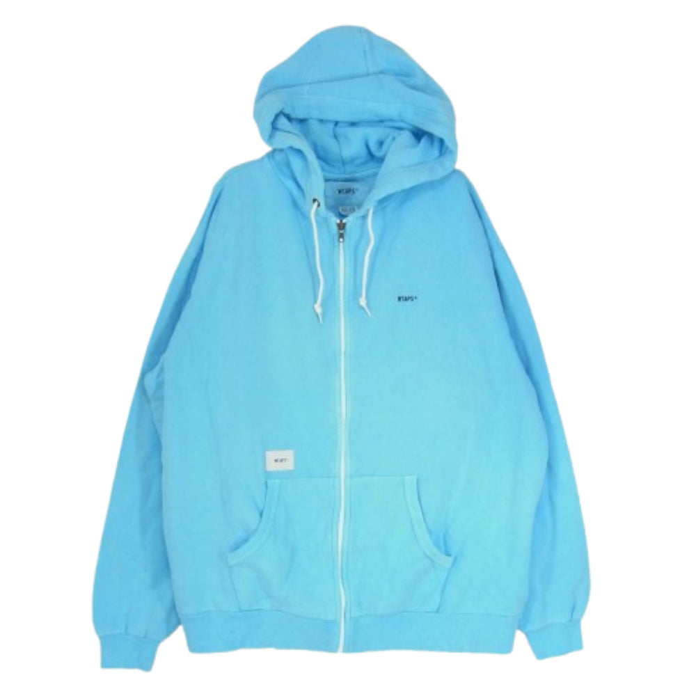 WTAPS ダブルタップス 21SS 211ATDT-CSM09 flat zip up hooded フラット ジップ アップ フーデッド スウェット パーカー 製品染め 起毛加工 ブルー系 X03【新古品】【未使用】【中古】