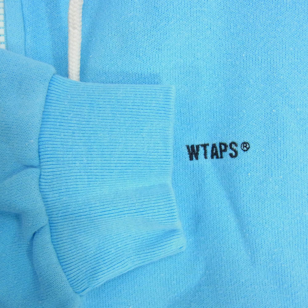 WTAPS ダブルタップス 21SS 211ATDT-CSM09 flat zip up hooded フラット ジップ アップ フーデッド スウェット パーカー 製品染め 起毛加工 ブルー系 X03【新古品】【未使用】【中古】
