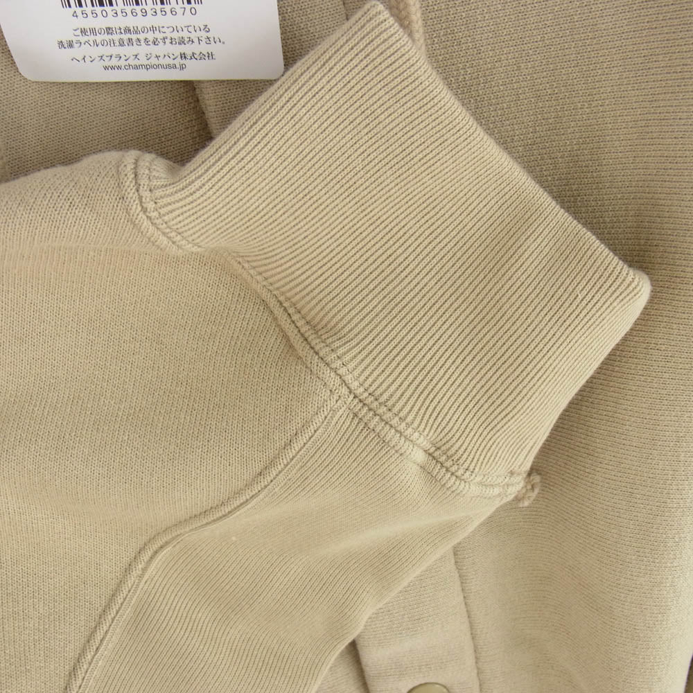 N.HOOLYWOOD エヌハリウッド C8-Z108 × Champion チャンピオン REVERSE WEAVE SNAP HOODIE SWEATSHIRT リバースウィーブ スナップ フーデッド スウェットシャツ ブルゾン ベージュ系 XL【新古品】【未使用】【中古】