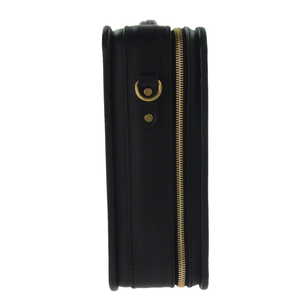 HERZ ヘルツ 箱型鞄 2way レザー ビジネス バッグ LLサイズ ブラック系【極上美品】【中古】