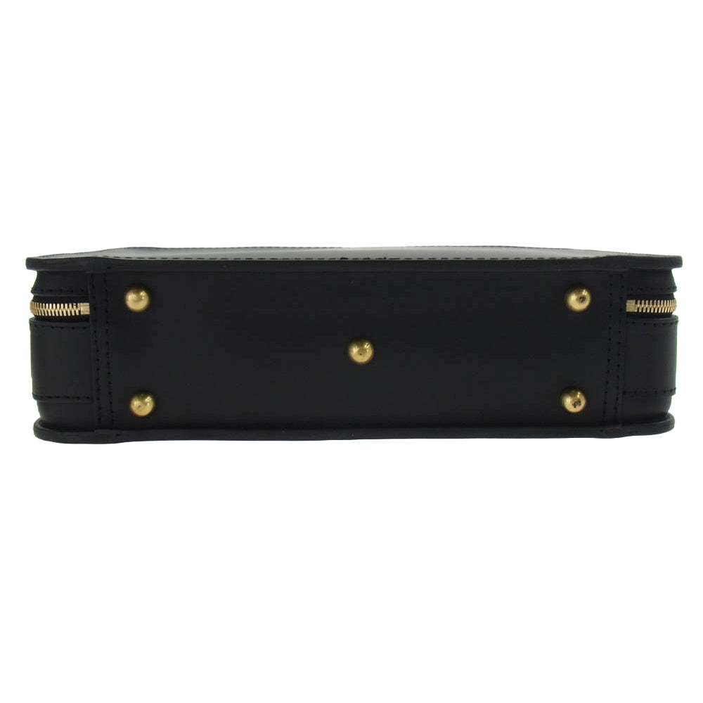 HERZ ヘルツ 箱型鞄 2way レザー ビジネス バッグ LLサイズ ブラック系【極上美品】【中古】