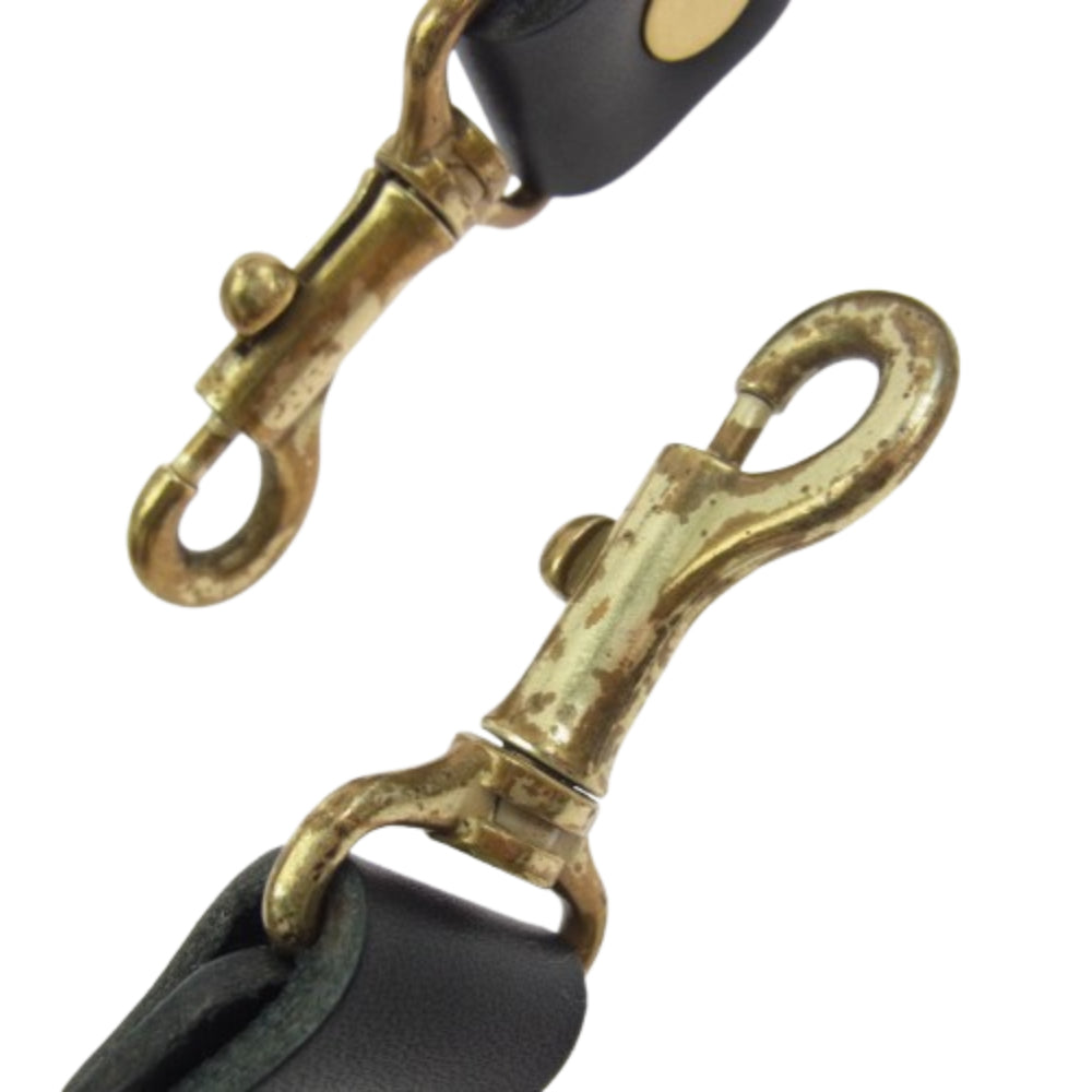 HERZ ヘルツ 箱型鞄 2way レザー ビジネス バッグ LLサイズ ブラック系【極上美品】【中古】