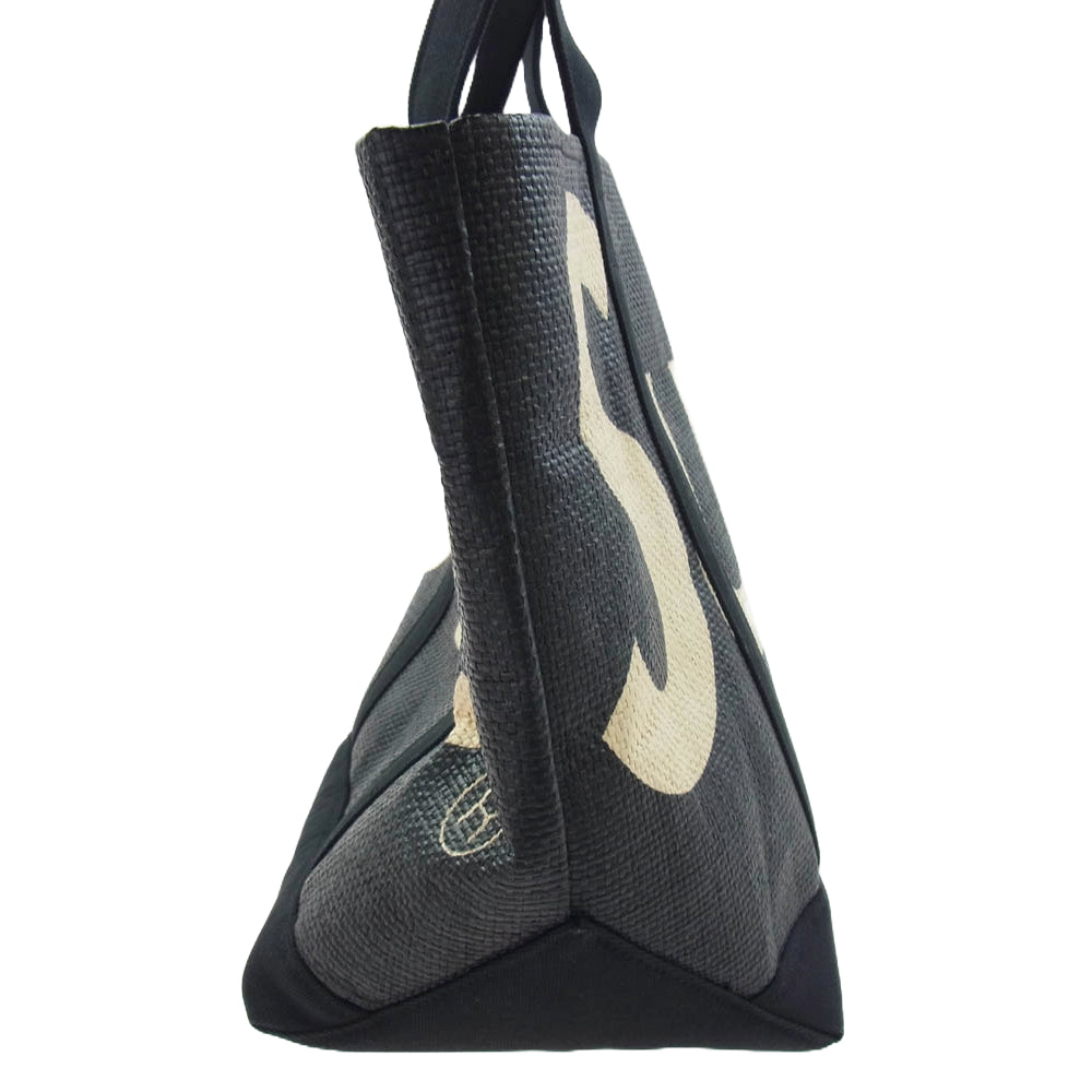 Supreme シュプリーム 20SS Raffia Tote ロゴ ラフィア トート バッグ ブラック系【美品】【中古】