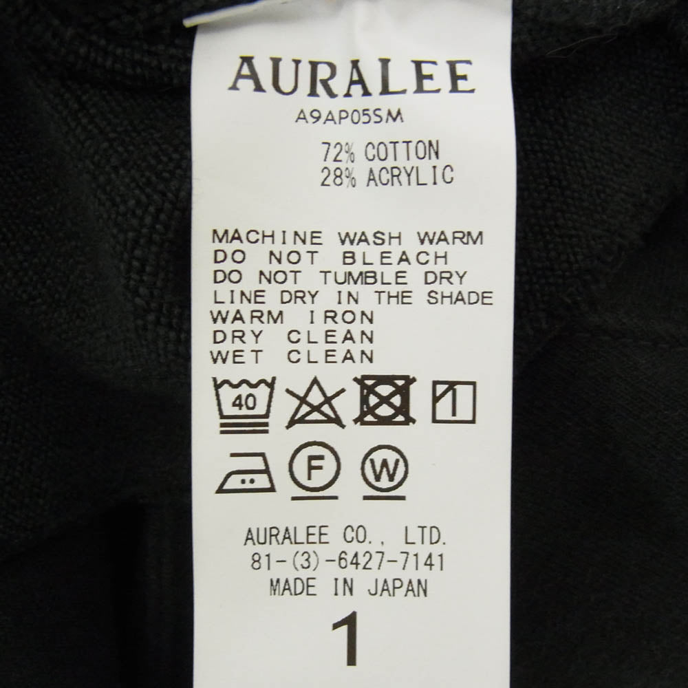 AURALEE オーラリー A9AP05SM SUPER MILLED SWEAT スーパー ミドル 長袖 スウェット ブラック系 1【中古】
