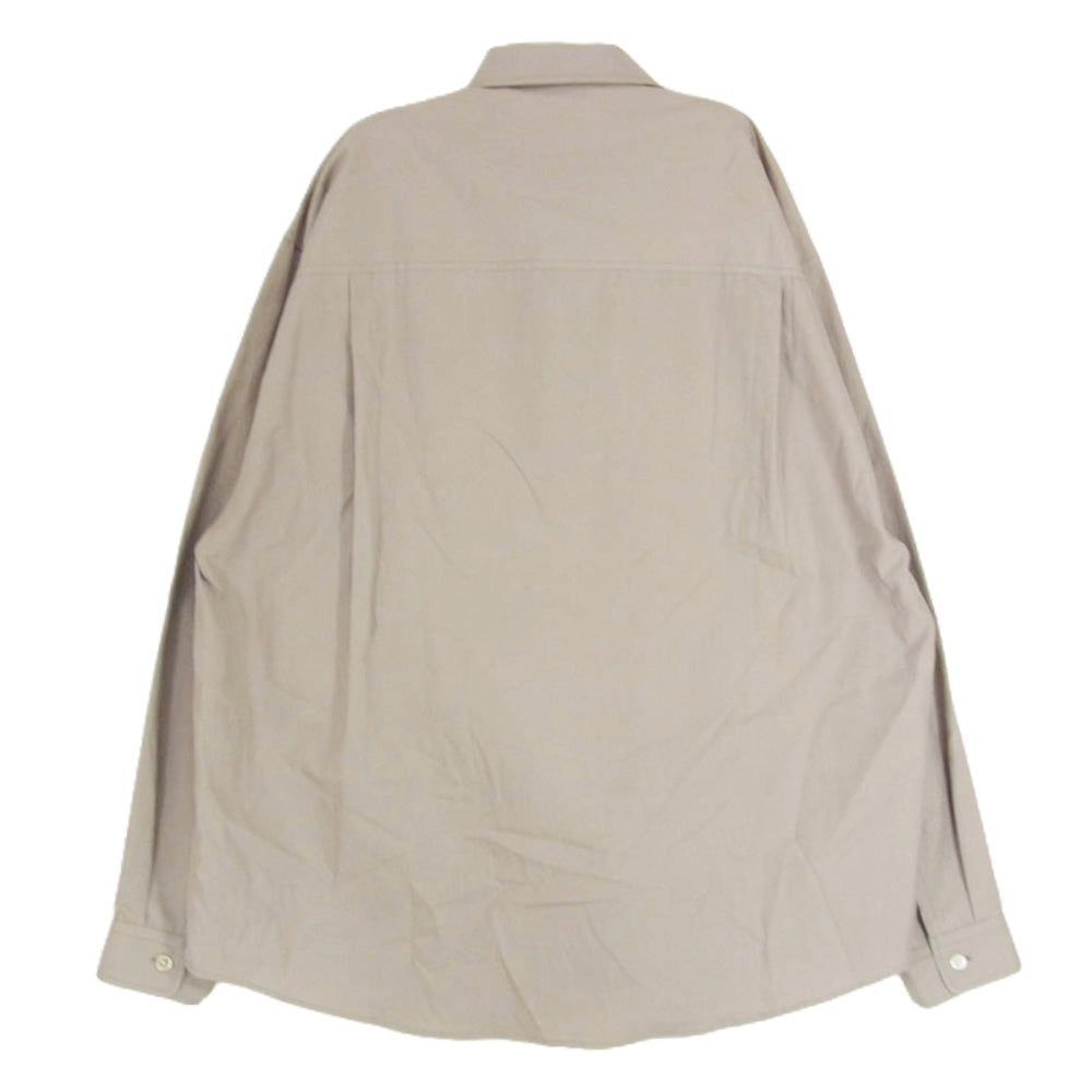 AURALEE オーラリー A20AS02TN WASHED FINX TWILL BIG SHIRTS  ウォッシュド ツイル ビッグ 長袖 シャツ ブラウン系 4【中古】
