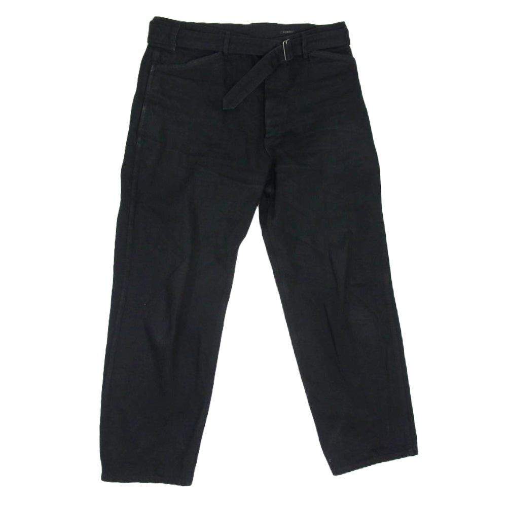 COMOLI コモリ N03-03003 BELTED DENIM PANTS  ベルテッド デニム パンツ ブラック系 2【中古】