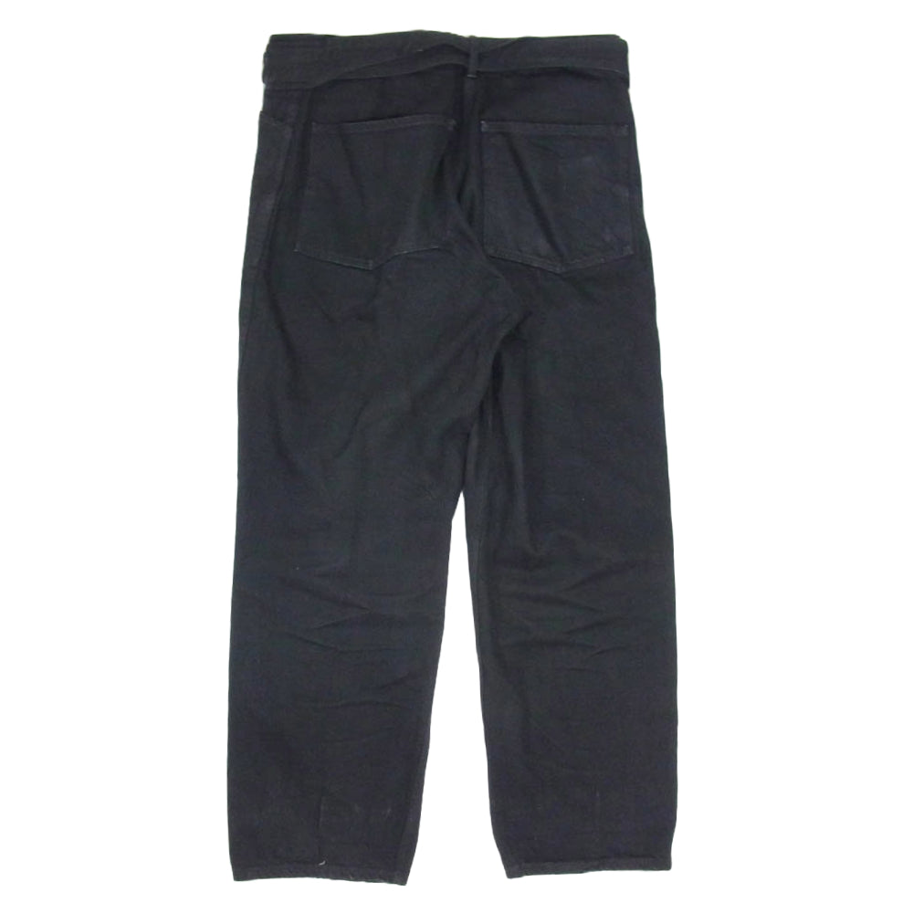 COMOLI コモリ N03-03003 BELTED DENIM PANTS  ベルテッド デニム パンツ ブラック系 2【中古】