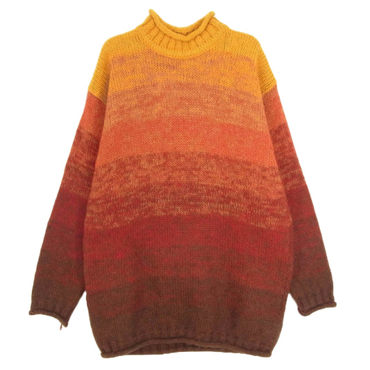 カレンスコット ヴィンテージ ロールネック アクリル モヘア ニット セーター オレンジ系 M【中古】
