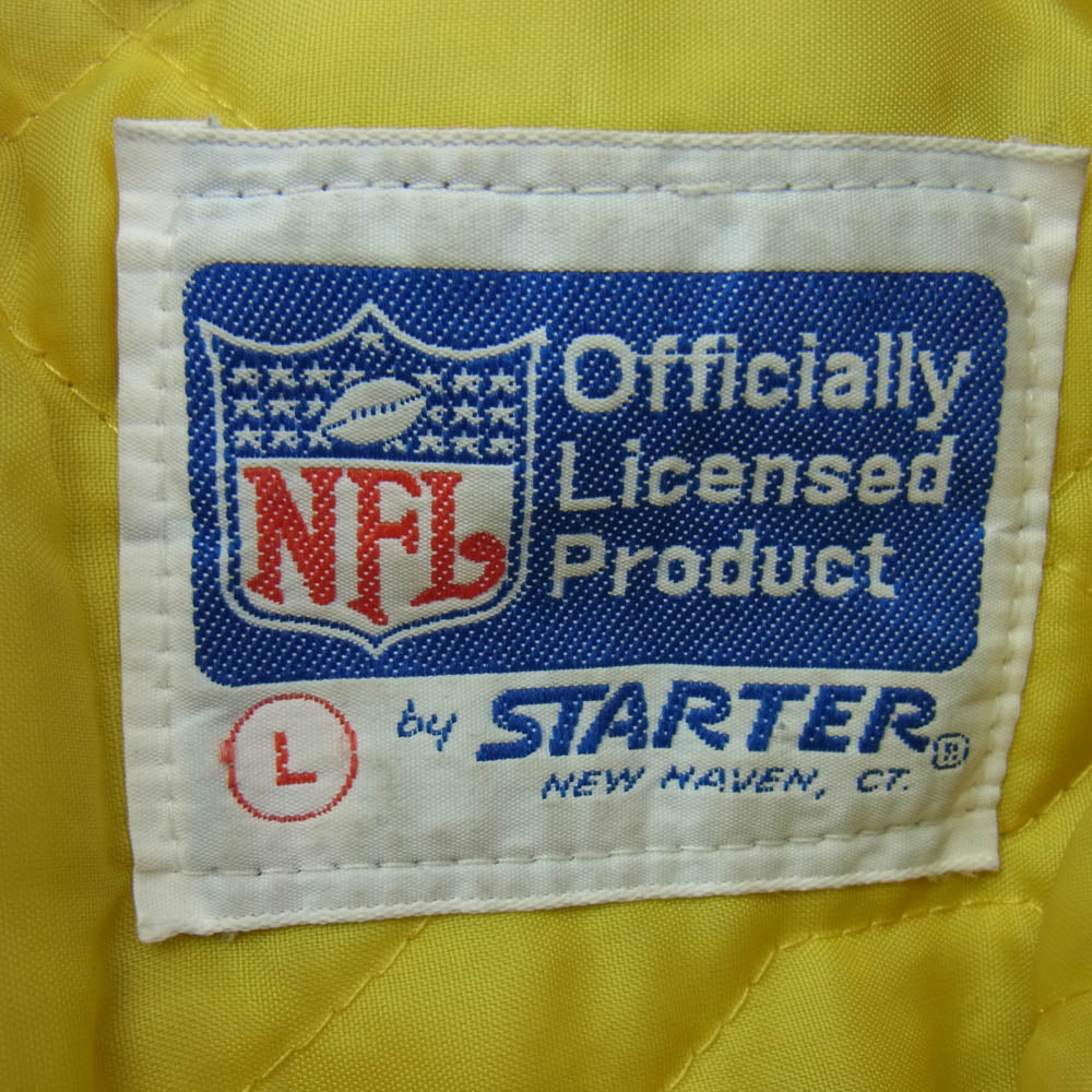 STARTER スターター 90s ヴィンテージ NFL Pittsburgh Steelers ピッツバーグ スティーラーズナイロン スタジャン ジャケット ブラック系 L【中古】