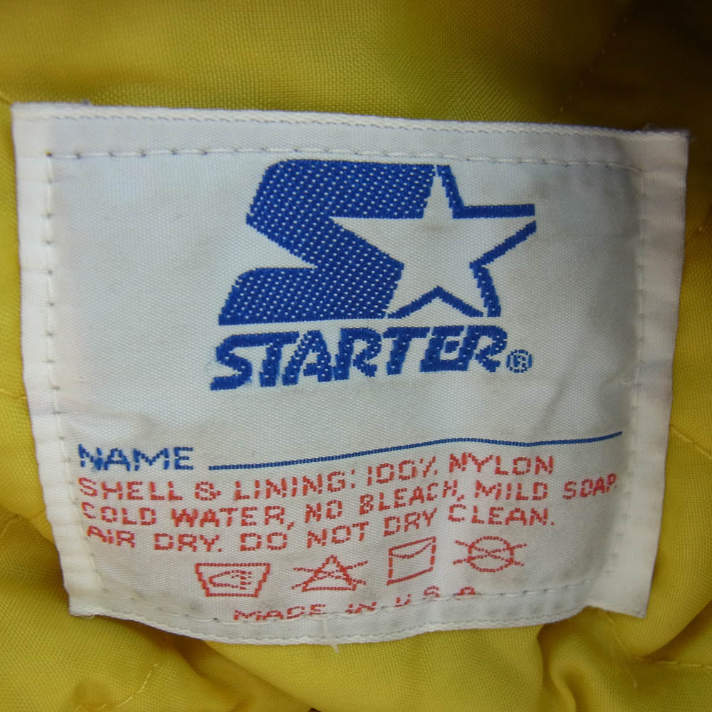 STARTER スターター 90s ヴィンテージ NFL Pittsburgh Steelers ピッツバーグ スティーラーズナイロン スタジャン ジャケット ブラック系 L【中古】