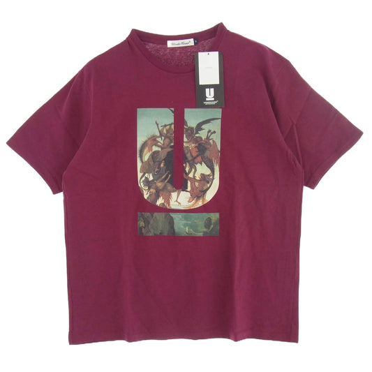 UNDERCOVER アンダーカバー 19AW UCX3802 U LOGO SS TEE ロゴ 半袖 Tシャツ ワインレッド系 5【極上美品】【中古】