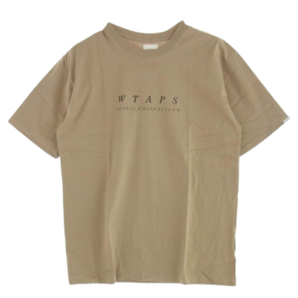 WTAPS ダブルタップス 21SS 211PCDT-ST01S SYSTEM SS TEE ロゴ プリント 半袖 Tシャツ ベージュ系 04【極上美品】【中古】