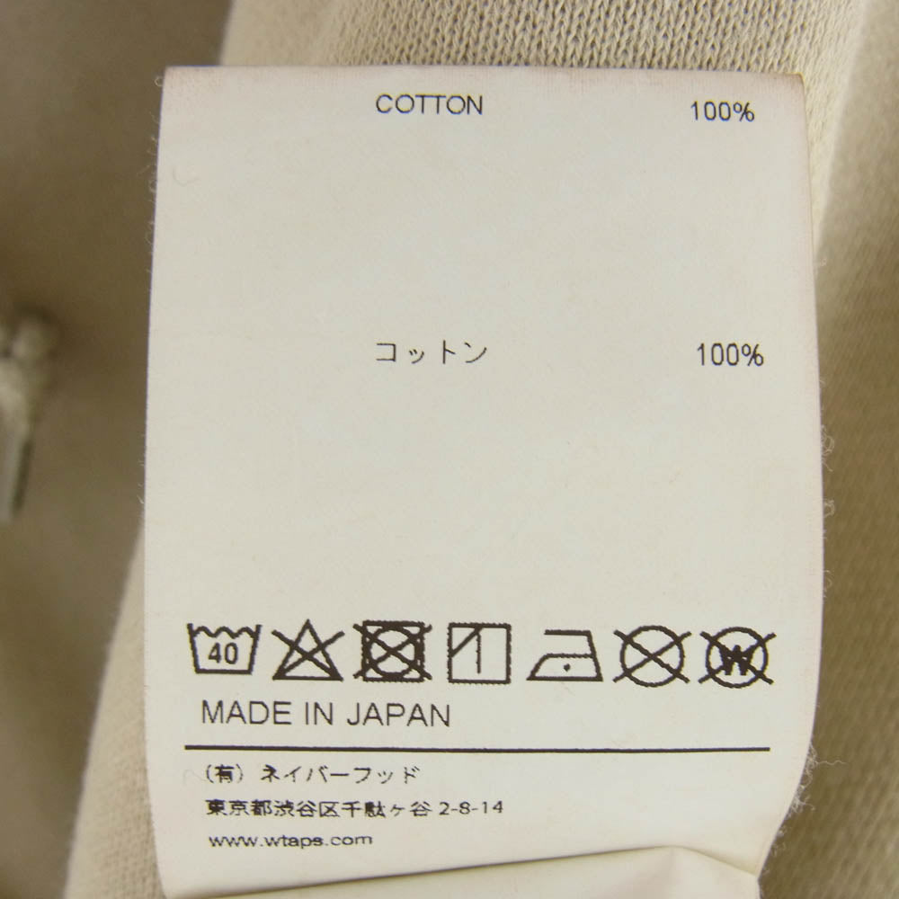 WTAPS ダブルタップス 212ATDT-CSM05 BLANK 01 HOODED コットン パーカー ベージュ系 4【中古】