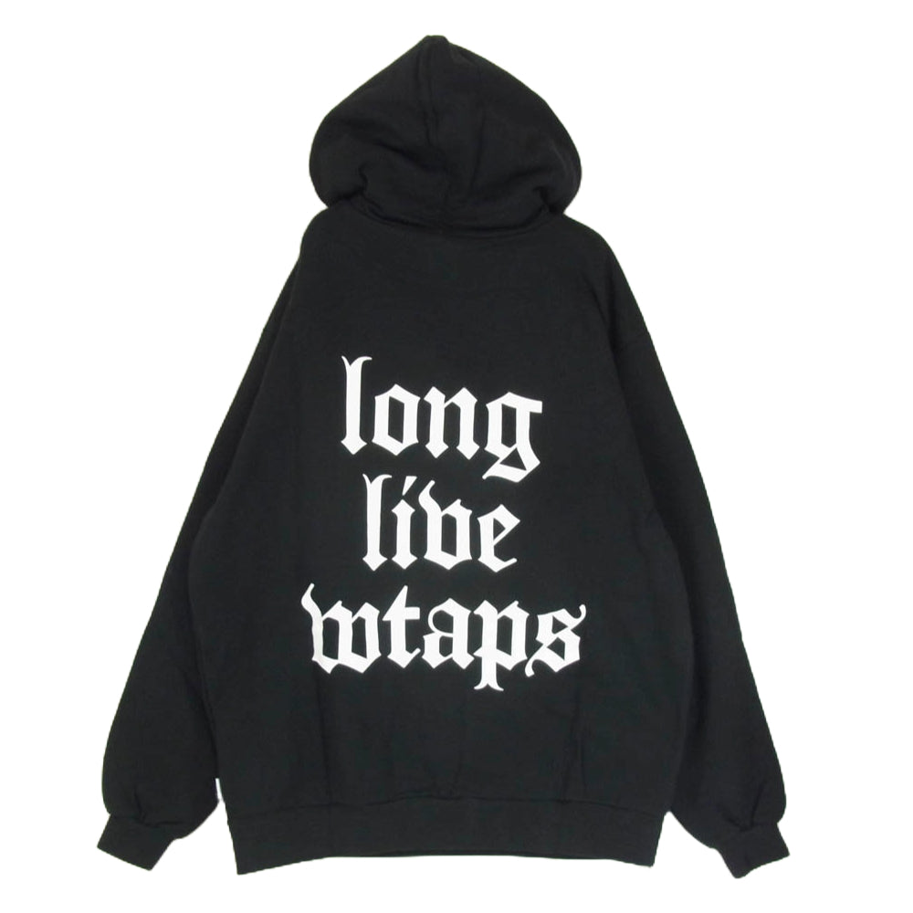 WTAPS ダブルタップス 21AW 212ATDT-HP01S LLW Long Live Wtaps バックプリント プルオーバー パーカー ブラック系 X04【中古】