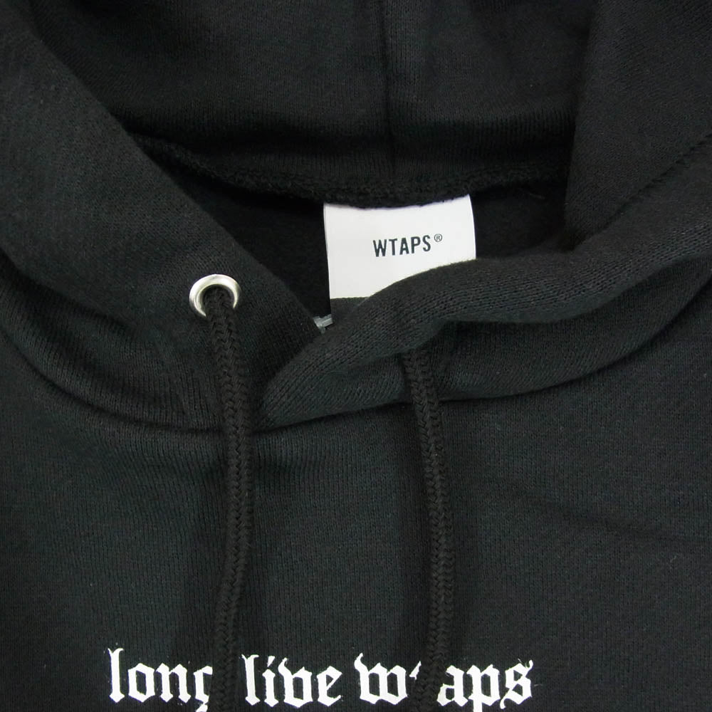 WTAPS ダブルタップス 21AW 212ATDT-HP01S LLW Long Live Wtaps バックプリント プルオーバー パーカー ブラック系 X04【中古】