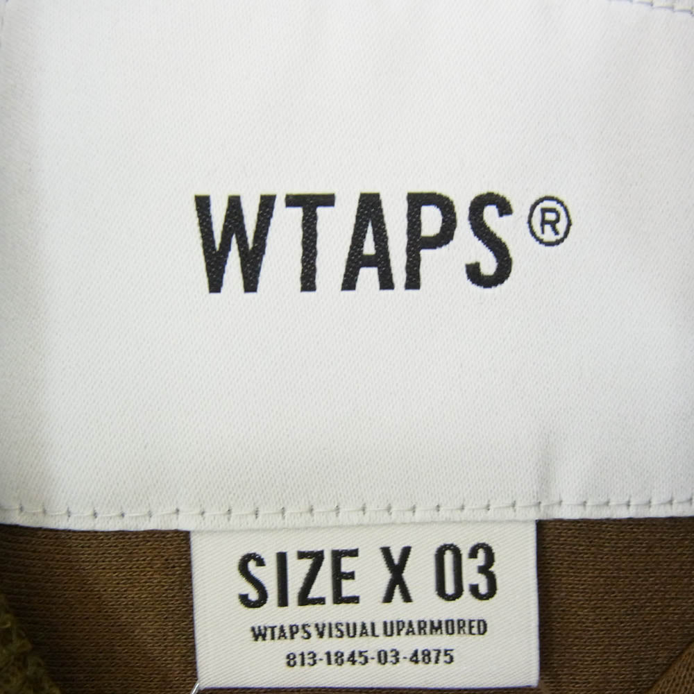 WTAPS ダブルタップス 20AW 202ATDT-CSM25 FLAMMABLE CREWNECK COPO ファイヤー 刺? 長袖 スウェット カーキ系 X03【新古品】【未使用】【中古】