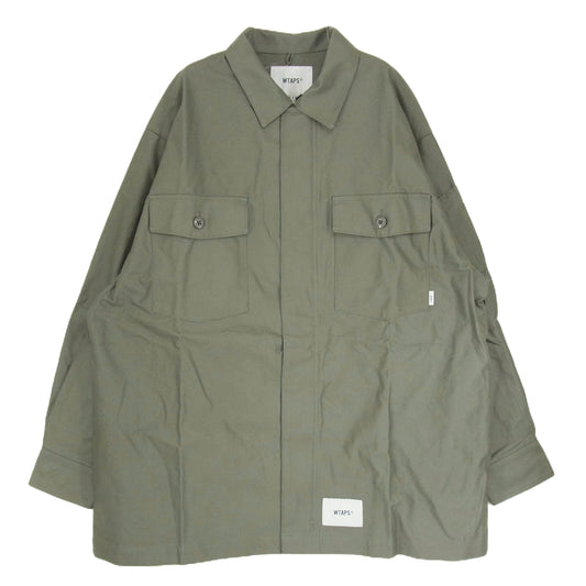 WTAPS ダブルタップス 21AW 212BRDT-SHM04 FLYERS LS COTTON SATIN バック サテン ユーティリティ シャツ グレー系 X02【新古品】【未使用】【中古】