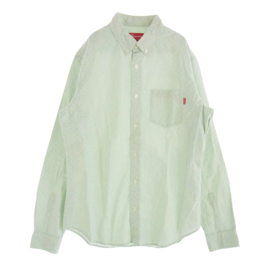 Supreme シュプリーム POLKA DOT SHIRT ポルカ ドット BD 長袖 シャツ ミントグリーン系 M【中古】