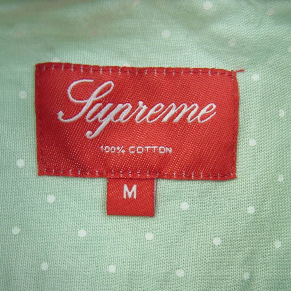 Supreme シュプリーム POLKA DOT SHIRT ポルカ ドット BD 長袖 シャツ ミントグリーン系 M【中古】