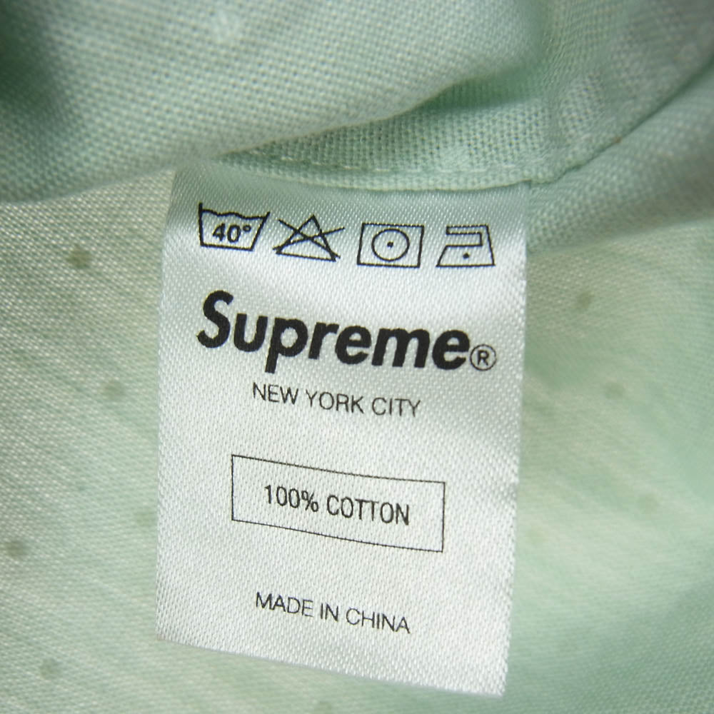 Supreme シュプリーム POLKA DOT SHIRT ポルカ ドット BD 長袖 シャツ ミントグリーン系 M【中古】