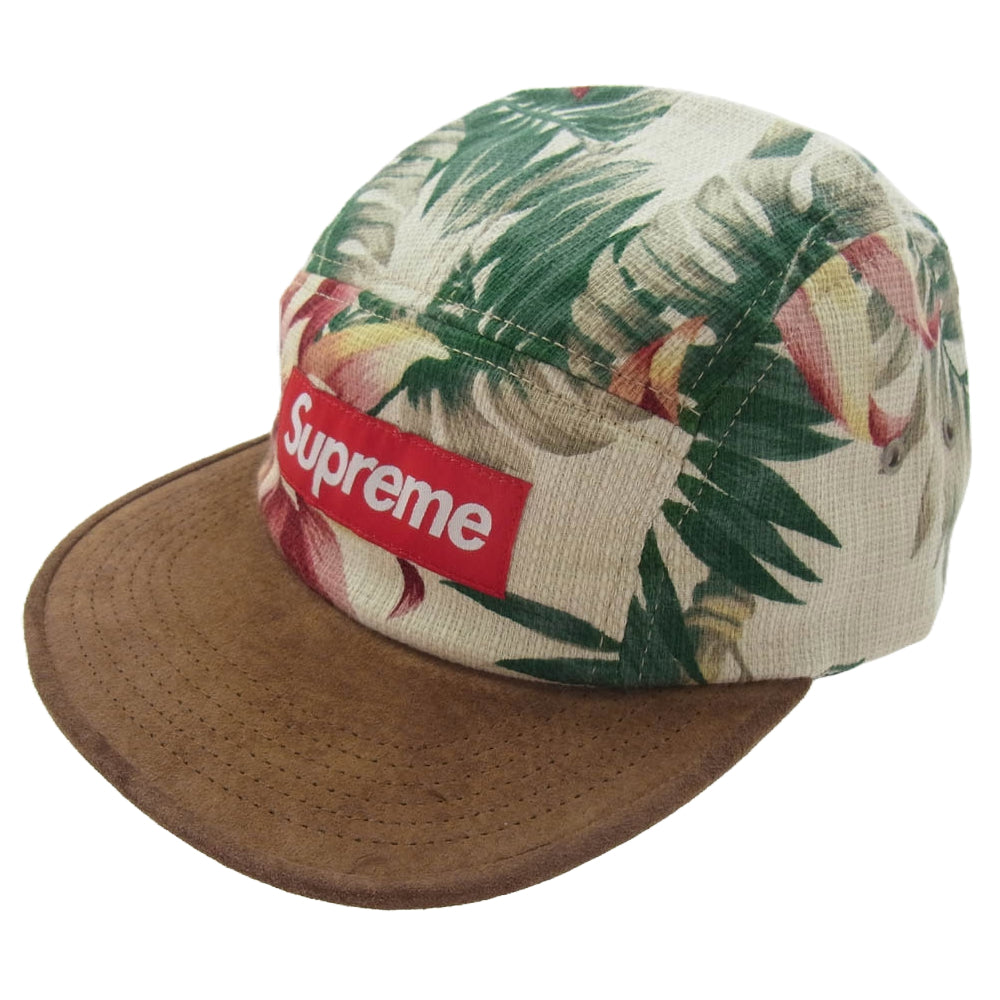 Supreme シュプリーム 12SS Floral Suede Camp Cap フローラル スウェード キャンプ キャップ 帽子 花柄 ホワイト ベース マルチカラー系【中古】