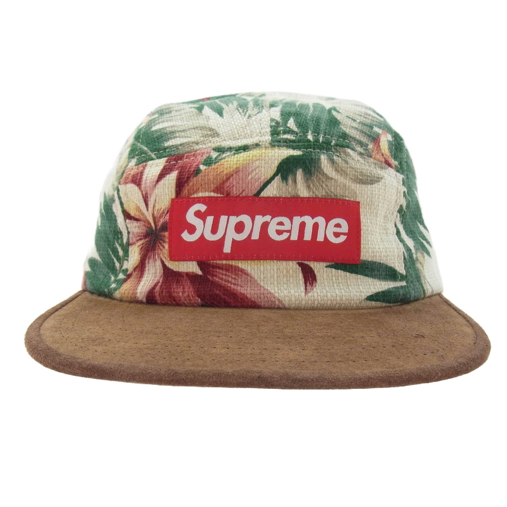 Supreme シュプリーム 12SS Floral Suede Camp Cap フローラル スウェード キャンプ キャップ 帽子 花柄 ホワイト ベース マルチカラー系【中古】