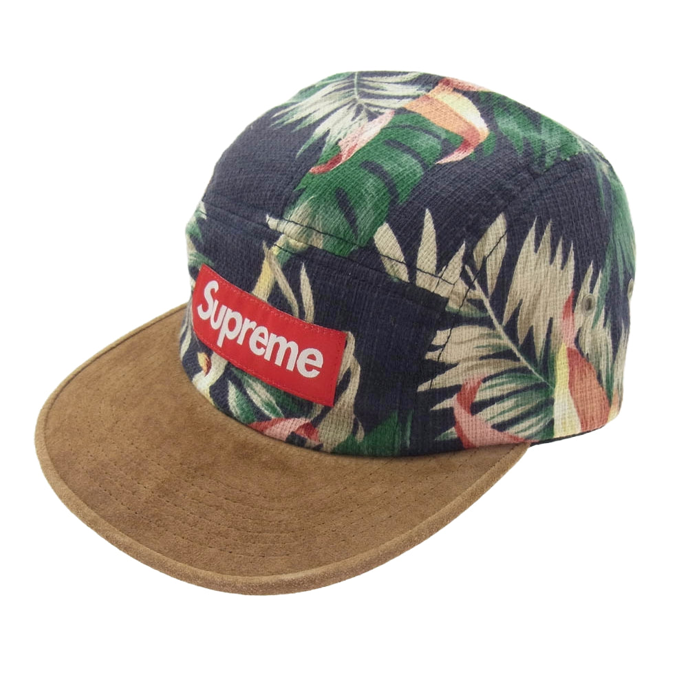 Supreme シュプリーム 12SS Floral Suede Camp Cap フローラル スウェード キャンプ キャップ 帽子 花柄 ブラック ベース マルチカラー系【中古】